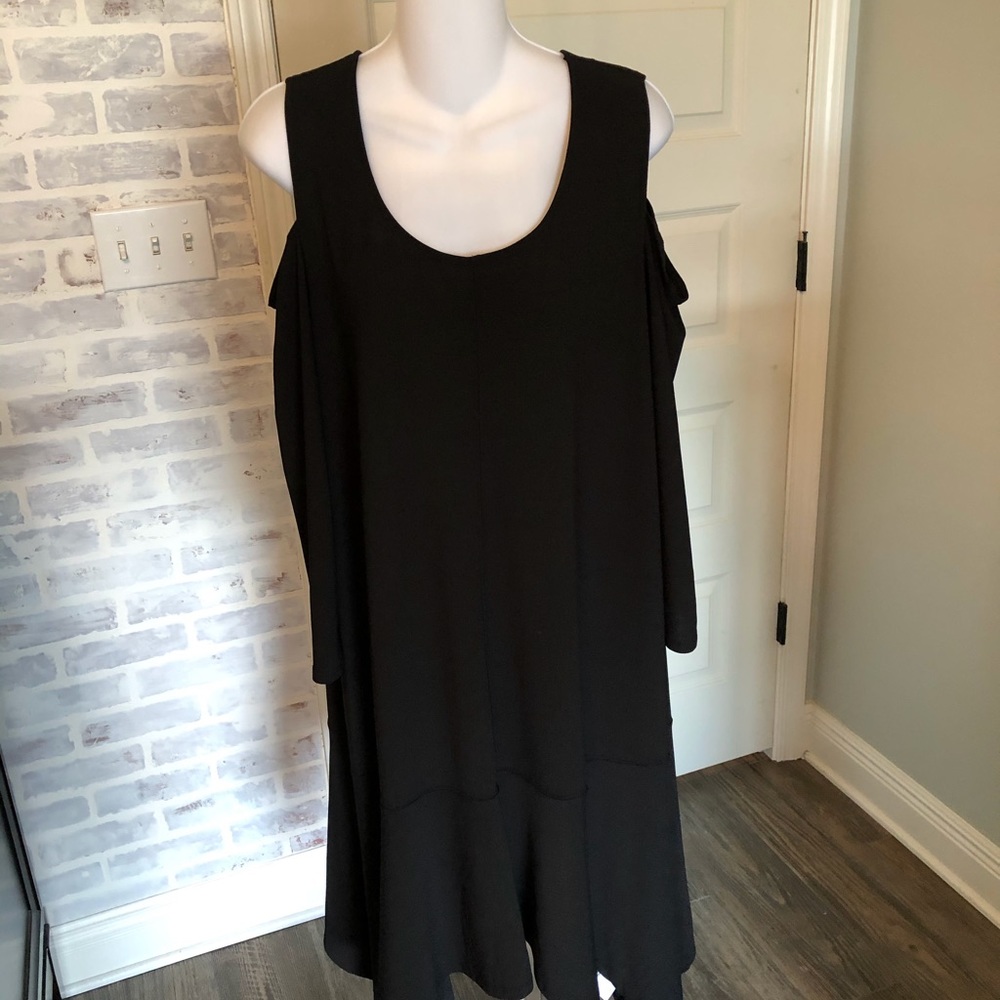 Cold Shoulder Crepe Dress